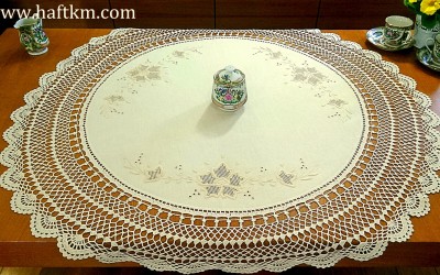 Ekskluzywna serweta lniana " Róża Makowska"