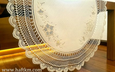 Ekskluzywna serweta lniana " Róża Makowska"