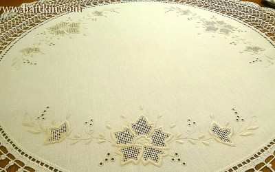 Ekskluzywna serweta lniana " Róża Makowska"