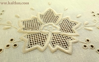 Ekskluzywna serweta lniana " Róża Makowska"