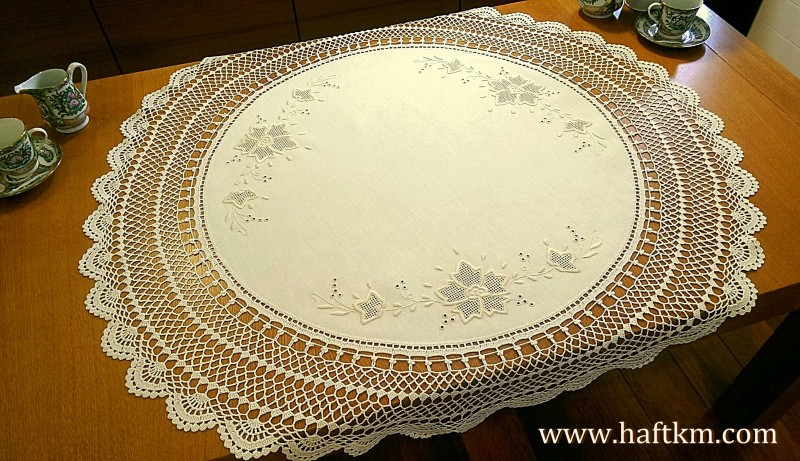 Ekskluzywna serweta lniana " Róża Makowska"