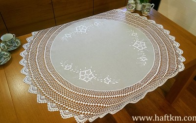 Ekskluzywna serweta lniana " Róża Makowska"