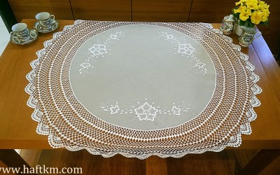 Ekskluzywna serweta lniana " Róża Makowska"