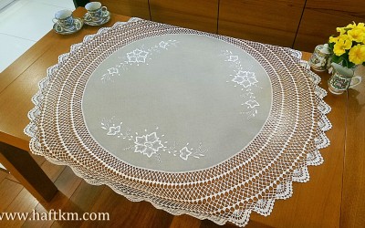 Ekskluzywna serweta lniana " Róża Makowska"