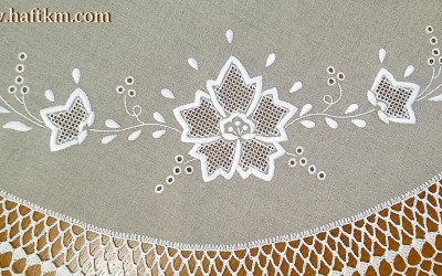 Ekskluzywna serweta lniana " Róża Makowska"