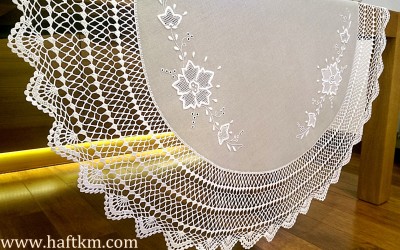 Ekskluzywna serweta lniana " Róża Makowska"