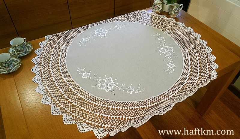 Ekskluzywna serweta lniana " Róża Makowska"