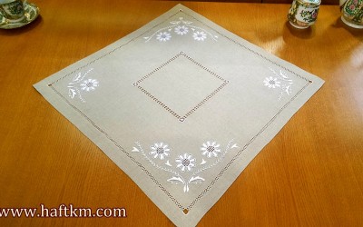 Piękna serweta, haft makowski 