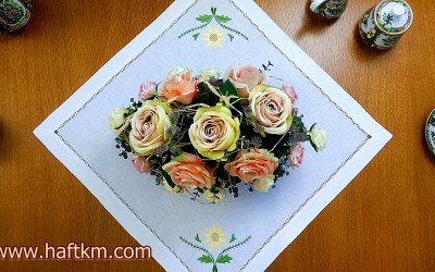 Piękna serweta, haft makowski 