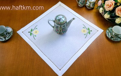 Piękna serweta, haft makowski " Margaretki  "