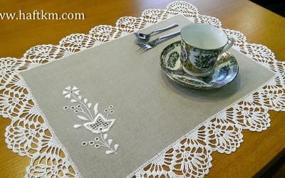 Śliczny podkładka lniana " Dzwonki toledo "