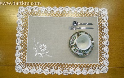  Śliczna podkładka lniana " Margaretka "