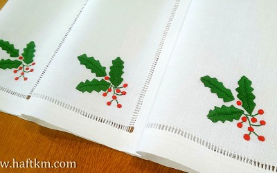 Ekskluzywne serwetki obiadowe " Ostrokrzew " 