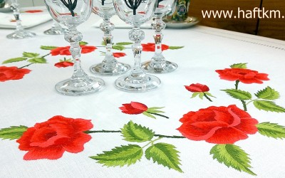 " Malowane igłą, bukiety róż "