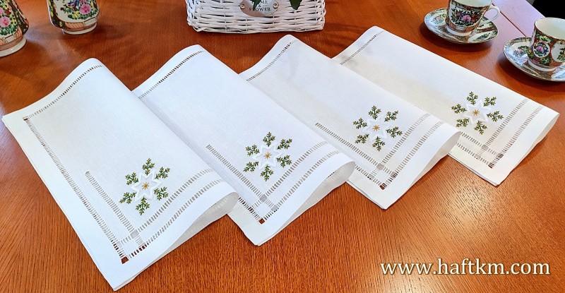 Ekskluzywne serwetki obiadowe " Gwiazdka Bożonarodzeniowa " 