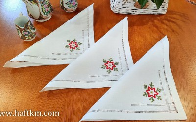 Ekskluzywne serwetki obiadowe " Gwiazdka Bożonarodzeniowa " 