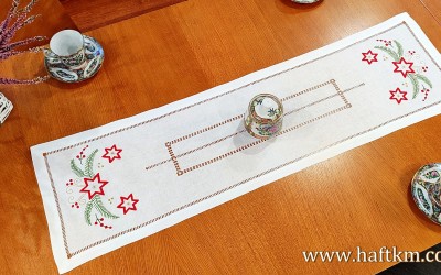Uroczy bieżnik świąteczny " Gwiazdki "