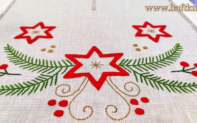 Uroczy bieżnik świąteczny " Gwiazdki "