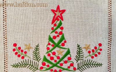 Uroczy bieżnik świąteczny " Choinka "