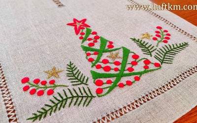 Uroczy bieżnik świąteczny " Choinka "