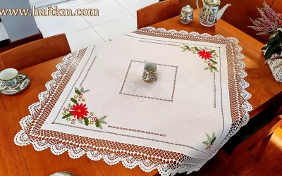  Zachwycająca lniana serweta  " Gwiazda betlejemska "