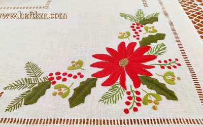  Zachwycająca lniana serweta  " Gwiazda betlejemska "