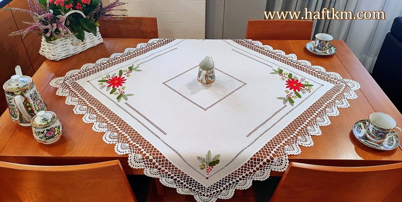  Zachwycająca lniana serweta  " Gwiazda betlejemska "