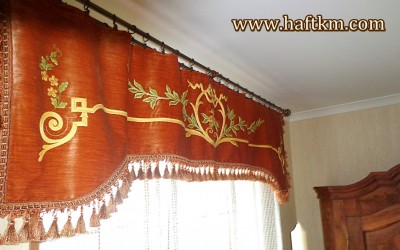 Zasłona secesyjna - haft cieniowany.