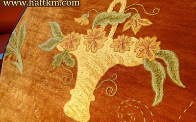 Zasłona secesyjna - haft cieniowany.