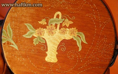 Zasłona secesyjna - haft cieniowany.