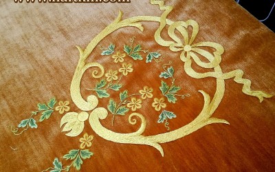 Zasłona secesyjna - haft cieniowany.