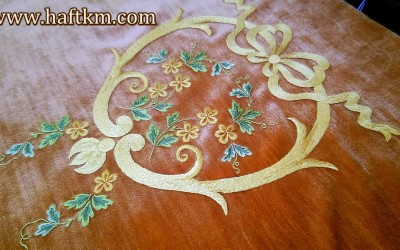 Zasłona secesyjna - haft cieniowany.