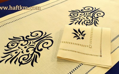 Wyjątkowy, ręcznie haftowany obrus lniany.