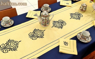 Wyjątkowy, ręcznie haftowany obrus lniany.