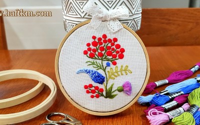 Obraz ręcznie haftowany.