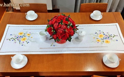 Ręcznie haftowany bieżnik  " Wiosna "