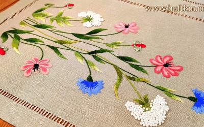 Ekskluzywny bieżnik, haft cieniowany. " Natura "