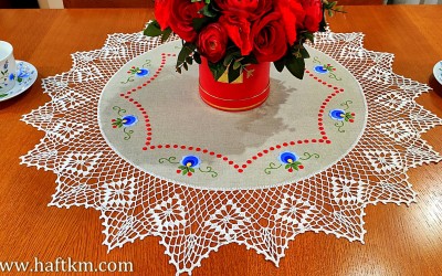 Piękny obrus z motywem kaszubskim.