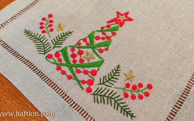 Piekny bieżnik świąteczny " Choinka modern "