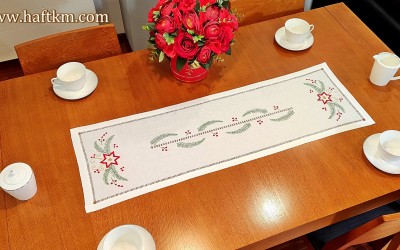 Uroczy bieżnik świąteczny " Gwiazdki "