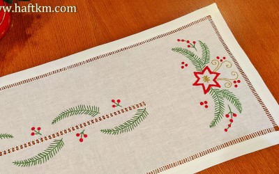 Uroczy bieżnik świąteczny " Gwiazdki "