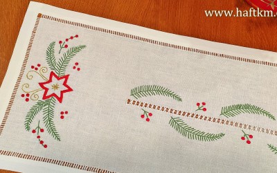 Uroczy bieżnik świąteczny " Gwiazdki "