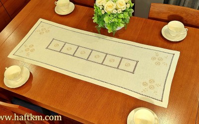 Bieżnik haft angielski " Kwiatuszki "