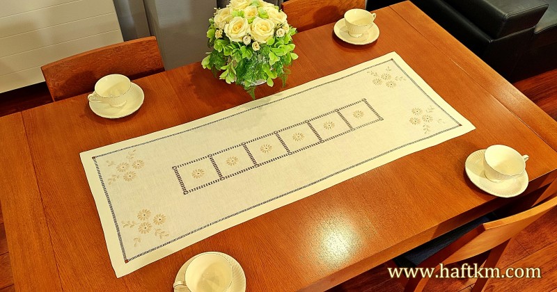 Bieżnik haft angielski " Kwiatuszki "