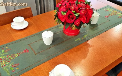  Piękny bieżnik świąteczny " Choinka listki "