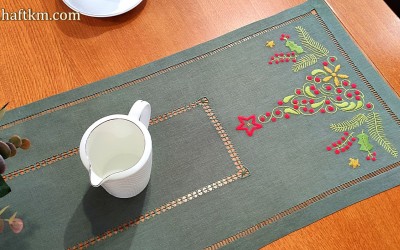  Piękny bieżnik świąteczny " Choinka listki "