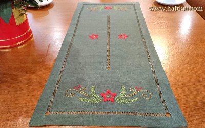 Uroczy bieżnik świąteczny " Gwiazdki "