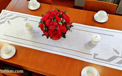 Elegancki bieżnik, haft reczny " Toledo geometria "