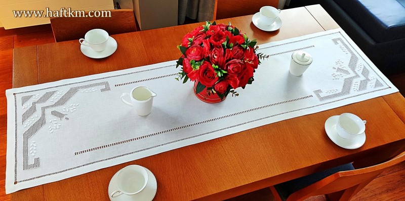 Elegancki bieżnik, haft reczny " Toledo geometria "