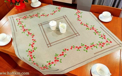 Ręcznie haftowana serweta  " Magia natury "